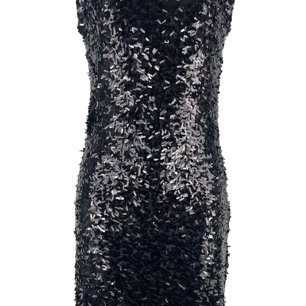 Rachel Gilbert Simone Sequin Embellished Evening Gown Black Size 0